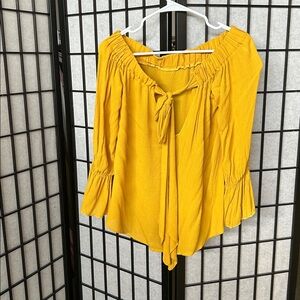 Yellow Off-Shoulder Blouse